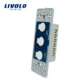 Livolo EUA Power Wall Touch Screen Interruptor de Luz Placa de Base Elétrica 110 ~ 220 V 3 gangue de 2 vias com LED indicador VL-C503S